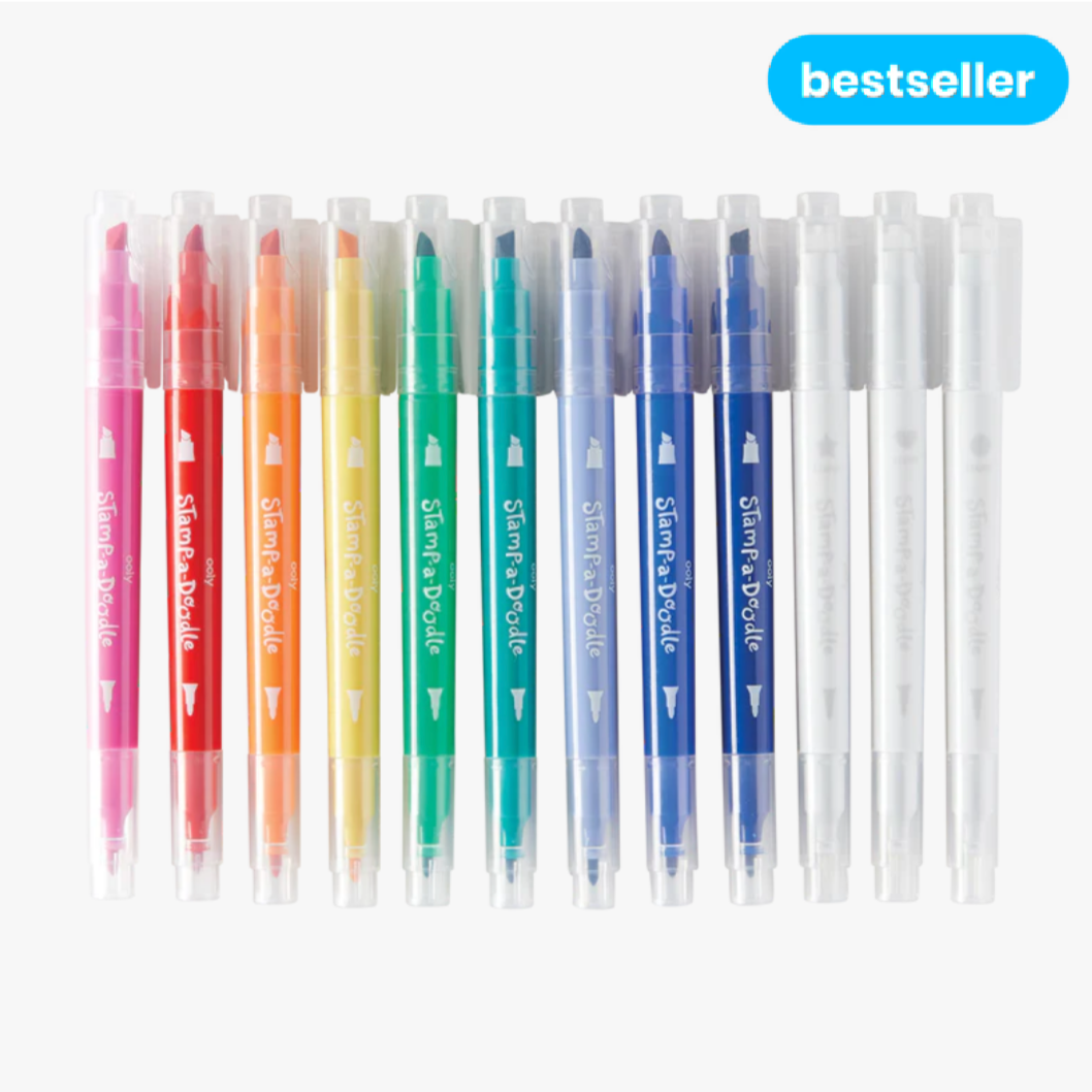 Stamp-A-Doodle Double-Ended Markers - Set of 12