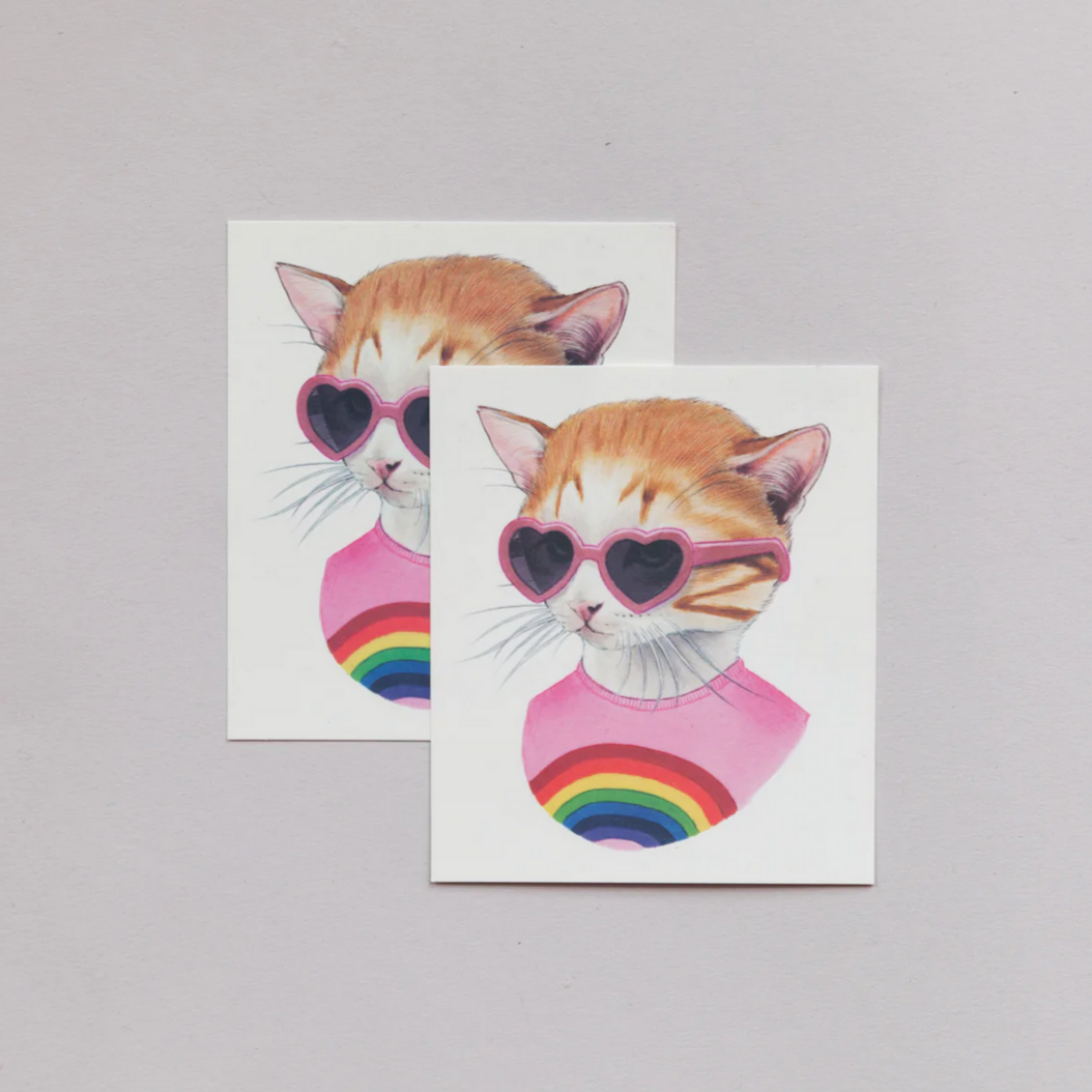 Rainbow Kitten Tattoo Pair
