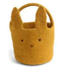 Felt Big Bunny Basket -ochre