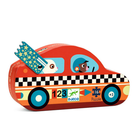 The Racing Car Silhouette Mini Jigsaw Puzzle 16pc 3yrs+