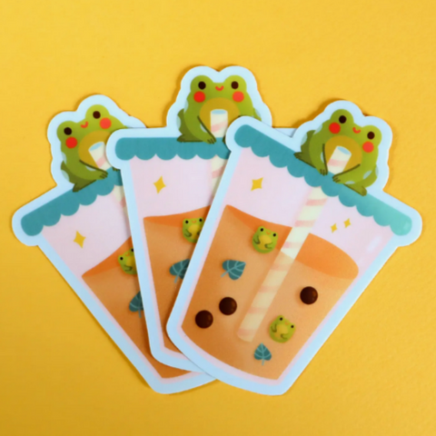 Froggy Boba Sticker -Vica Lew