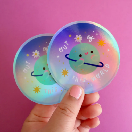 Out of this World Holographic Planet Sticker
