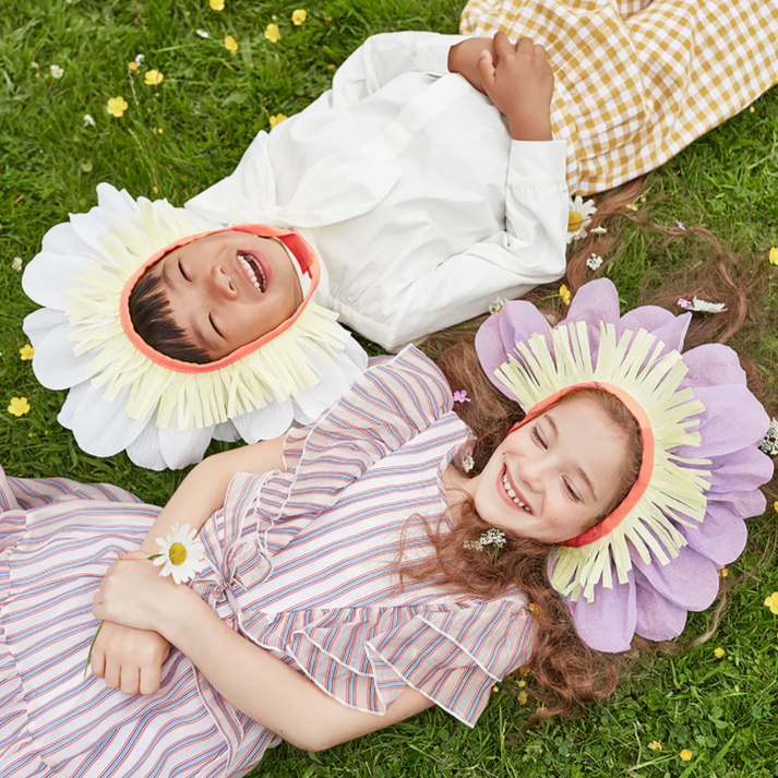 Pastel Flower Paper Bonnets (pk4)