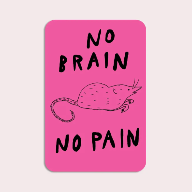 No Brain No Pain Vinyl Sticker