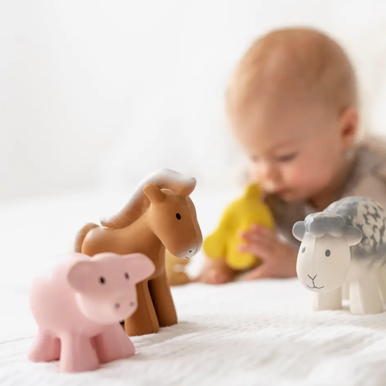 Horse - Natural Organic Rubber Teether, Rattle & Bath Toy