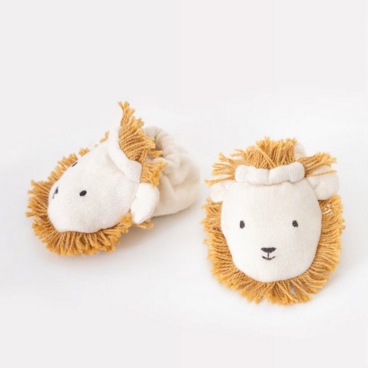 Organic Lion Baby Booties