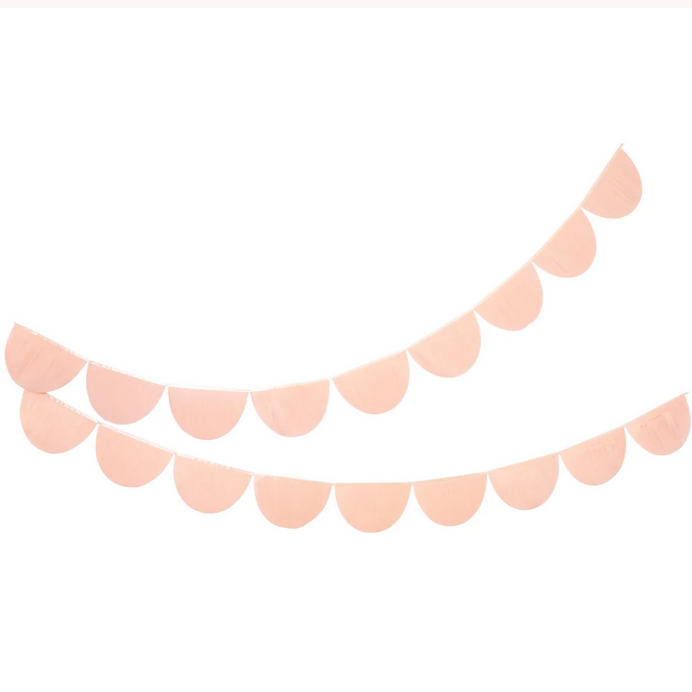 Peach Tissue Paper Scallop Garlands