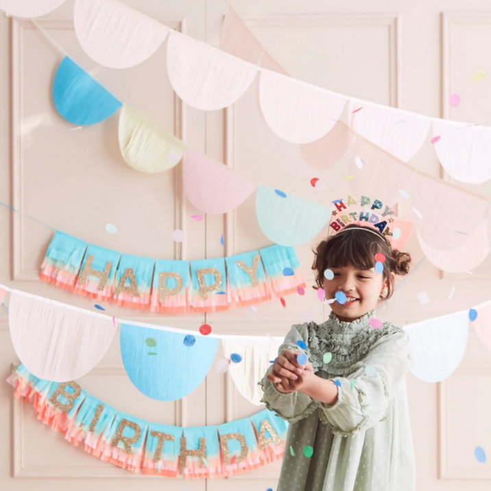 Peach Tissue Paper Scallop Garlands