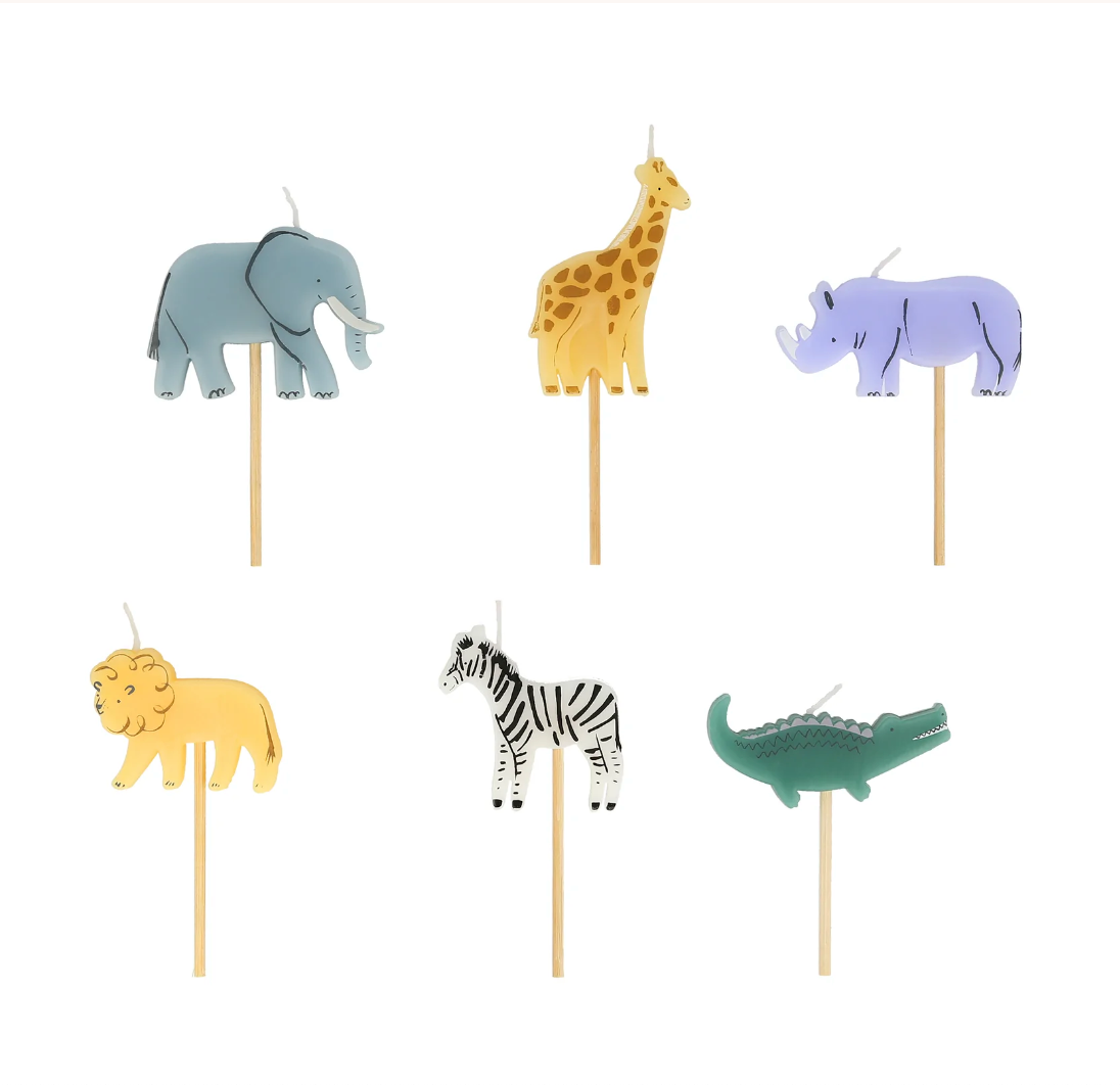 Jungle Animal Candles (6pk)