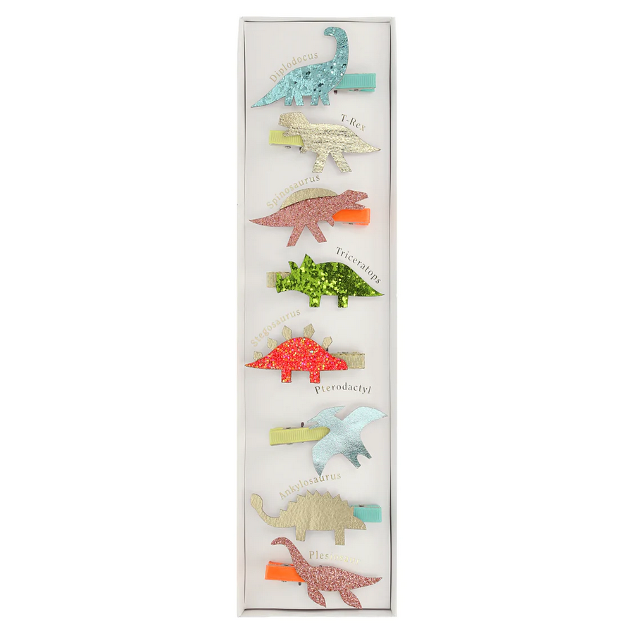 Dino Hair Clips (pk8)