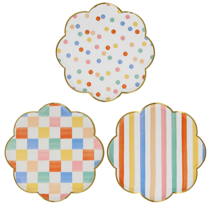 Colourful Pattern Side Plates (pk8)