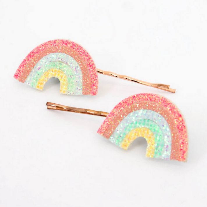 Glitter Rainbow Hair Slides (pk2)