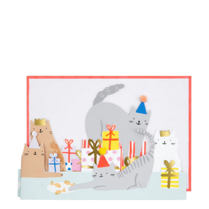 Party Cats Concertina Card -birthday