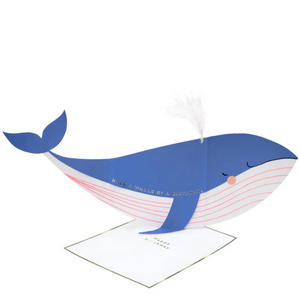 Whale Stand-Up Card -birthday
