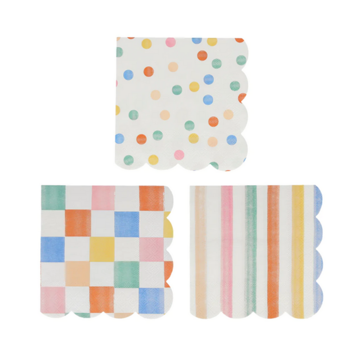 Colorful Pattern Small Napkins (pk16)