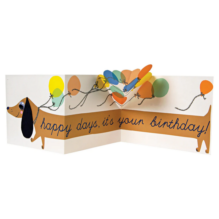 Sausage Dog Concertina Card -birthday