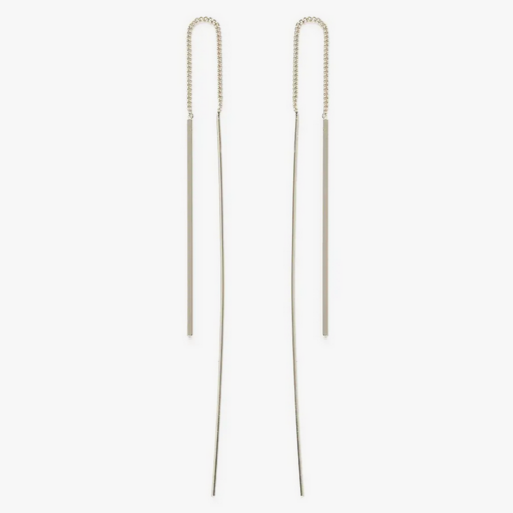 Needle and Thread Earrings -sterling silver plate
