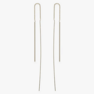 Needle and Thread Earrings -sterling silver plate