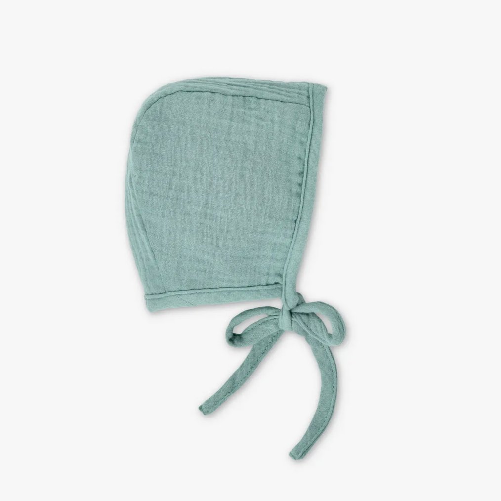 Organic Muslin Bonnet - Teal