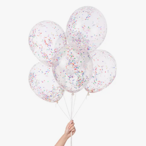Pre-Filled Confetti Balloons -Tiny Rainbow (pk 6)