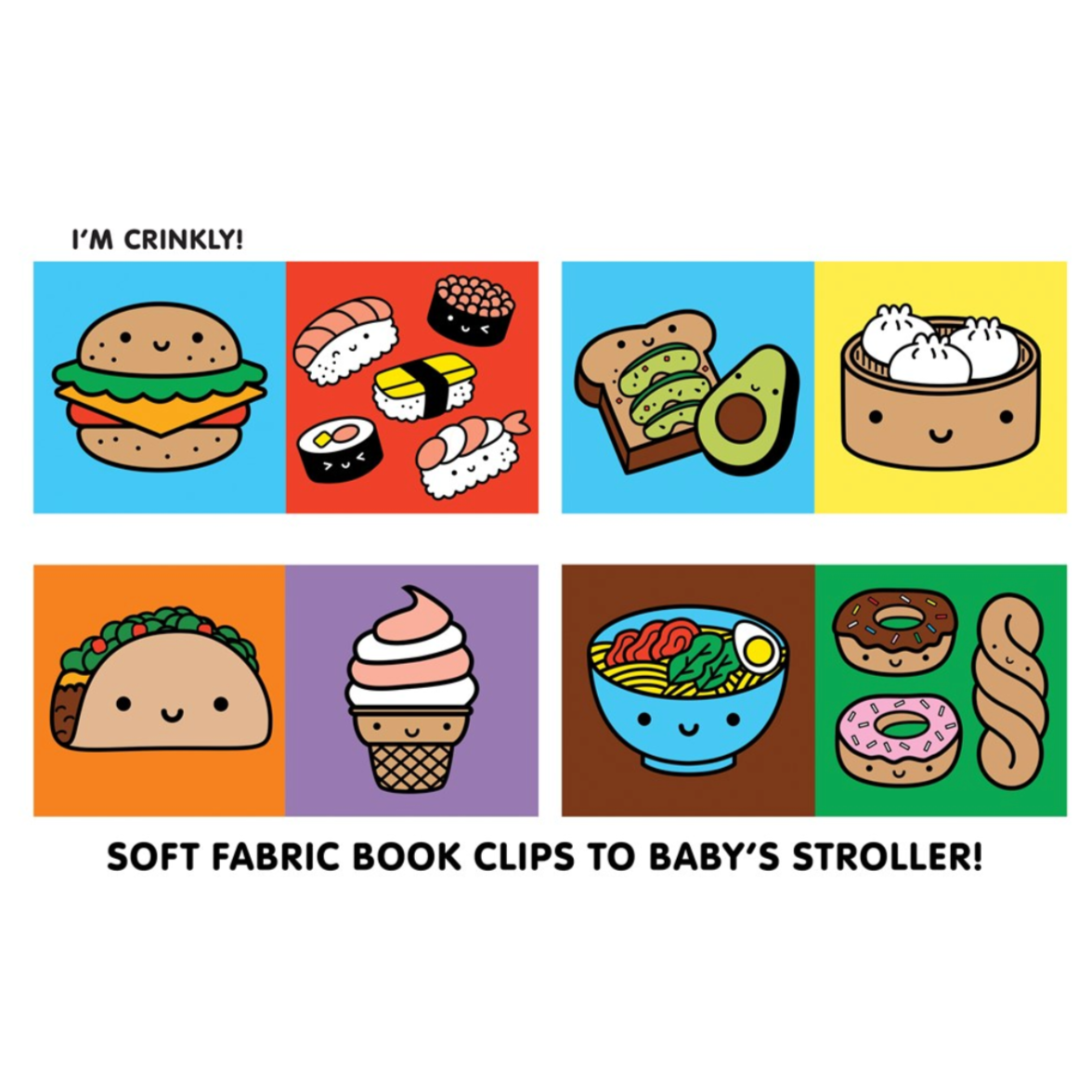 Foodie Baby Crinkle Fabric Stroller Book