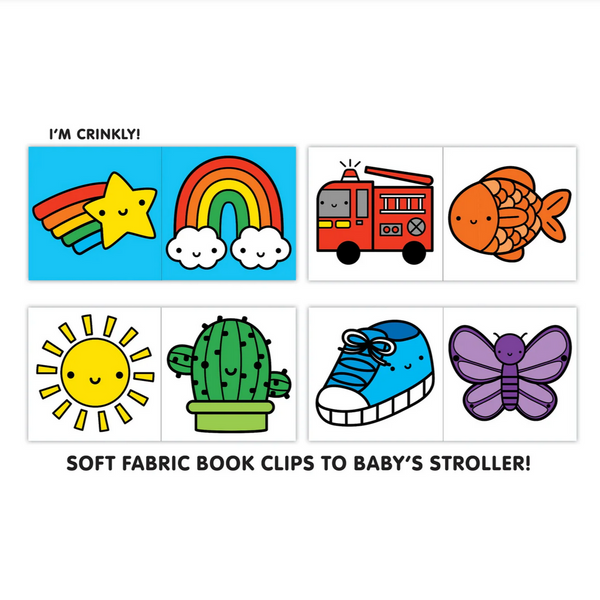 Rainbow World Crinkle Fabric Stroller Book (0-2yrs)
