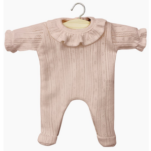 Minikane Babies – Camille Sleepsuit in Dotted Cotton with Petal Stripes 28cm/11in