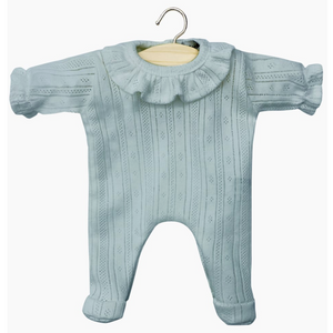 Minikane Babies – Camille Sleepsuit in Dotted Cotton with Peacock Stripes 28cm/11in