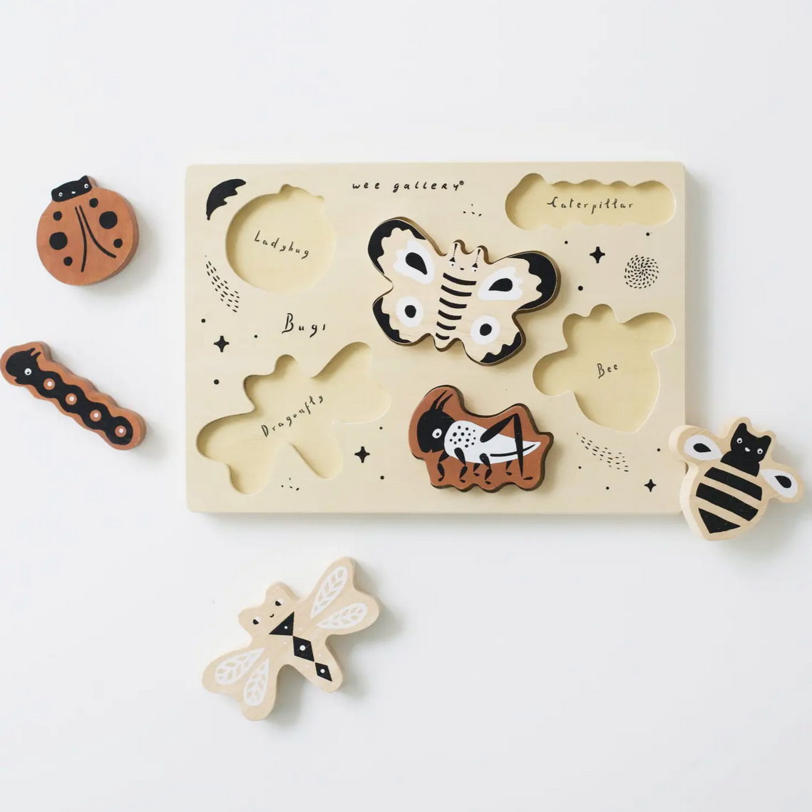 Wooden Tray Puzzle - Bugs