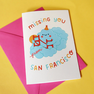 Missing You from San Francisco Greeting Card -Vica Lew -hello