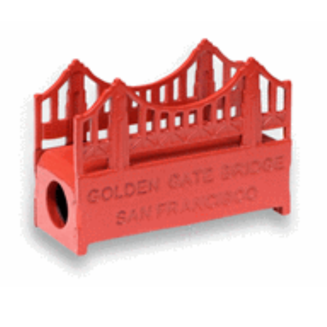 red metal golden gate bridge pencil sharpener