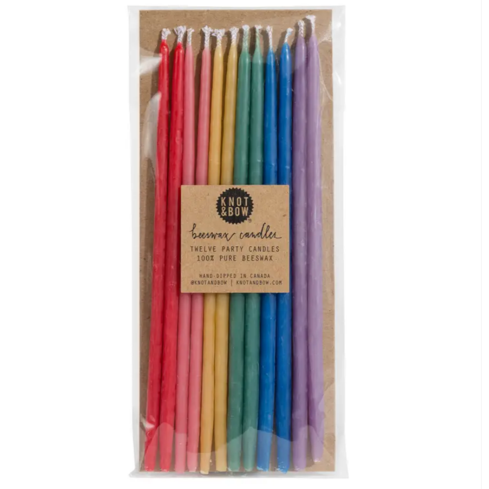 Assorted Tall Beeswax Birthday Candles