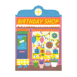 card with birthday storefront with colorful window