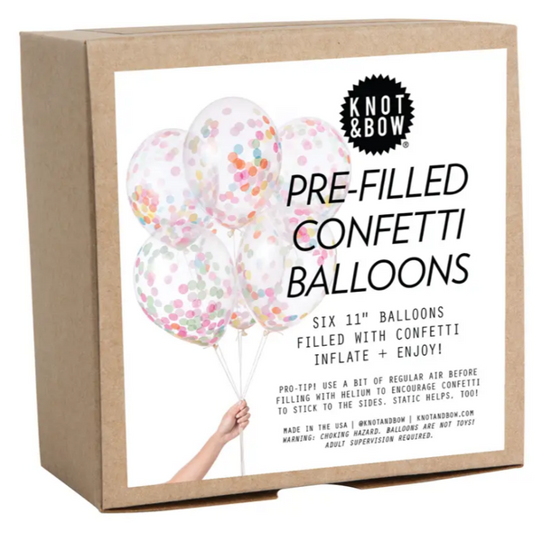 Assorted Pre-Filled Confetti Balloons (pk6)