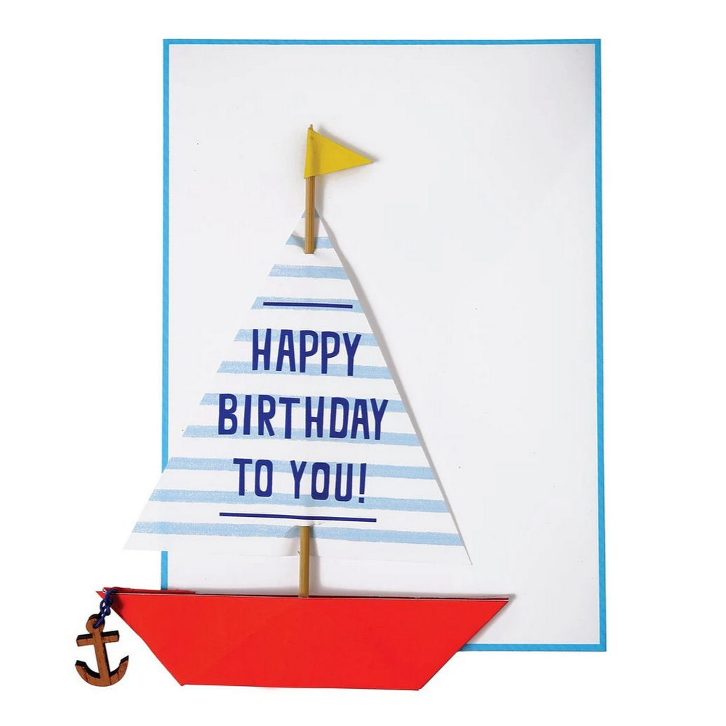 flat image of sailboat birthday card