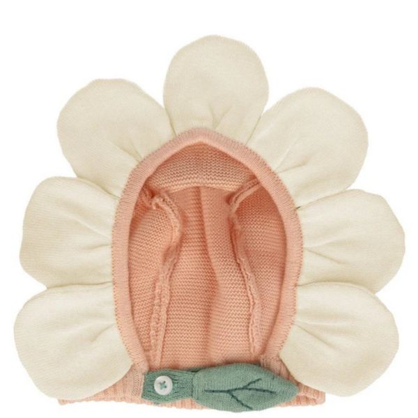 Peach Daisy Baby Bonnet (0-6mos)