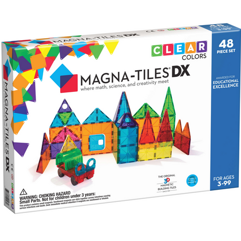 Magna-Tiles Clear Colors 48-Piece Deluxe Set -3yrs+