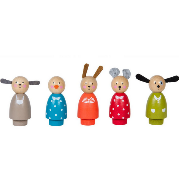 Grande Famille 5pcs Wooden Doll Set