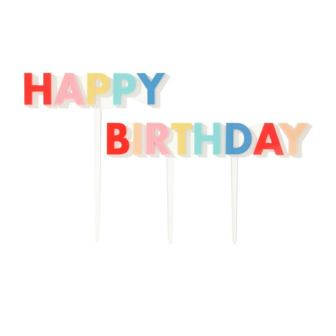 Happy Birthday Acrylic Cake Toppers