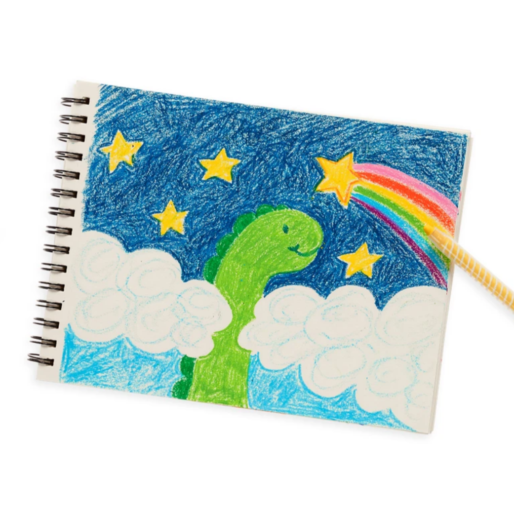 skatchpad with drawing of dinosaur
