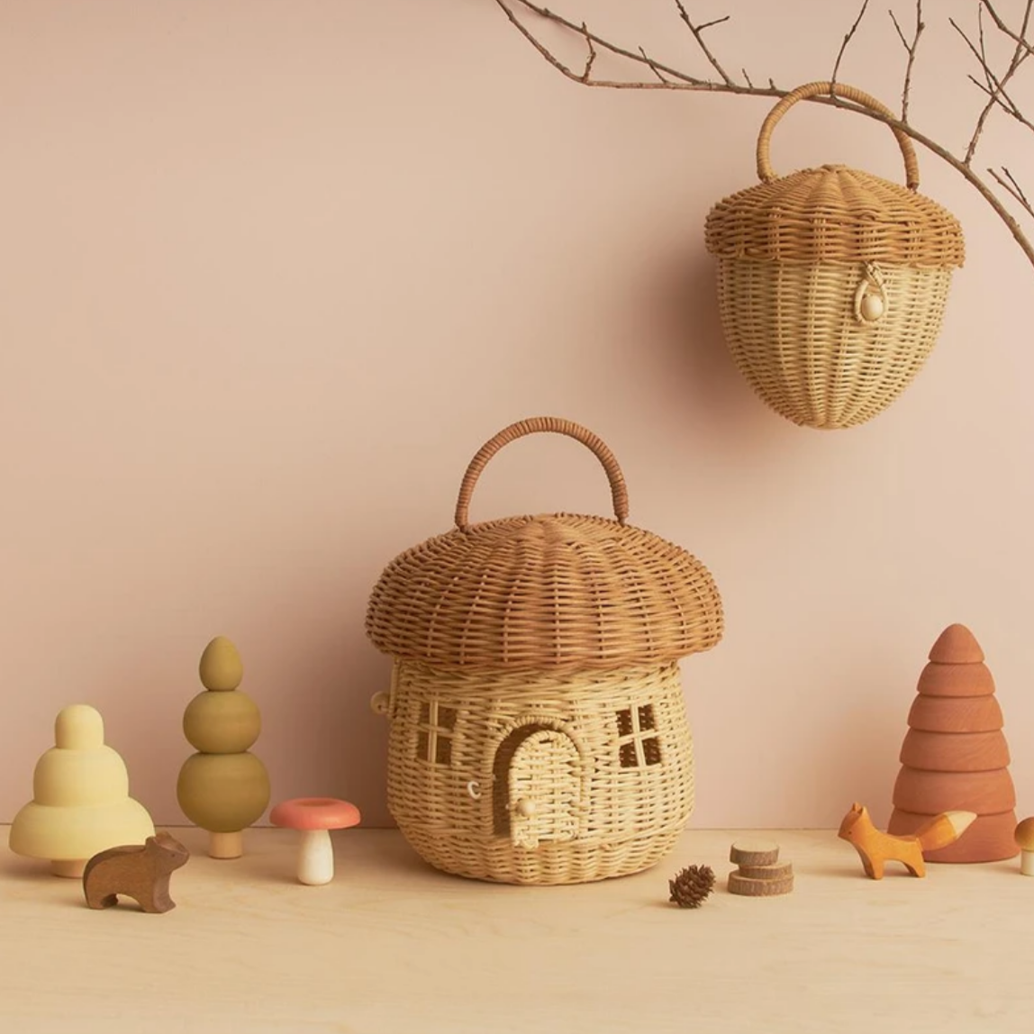 Rattan Mushroom Basket