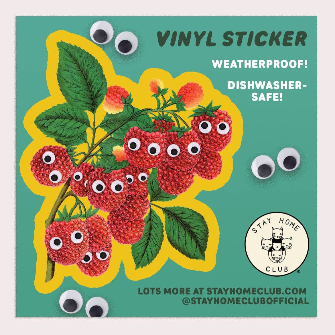 Googly Raspberries Vinyl Sticker