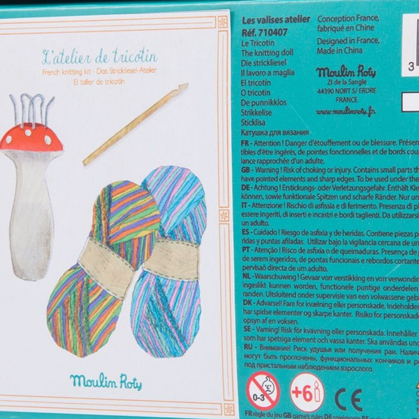 back of box showing yarn bundles and other contents