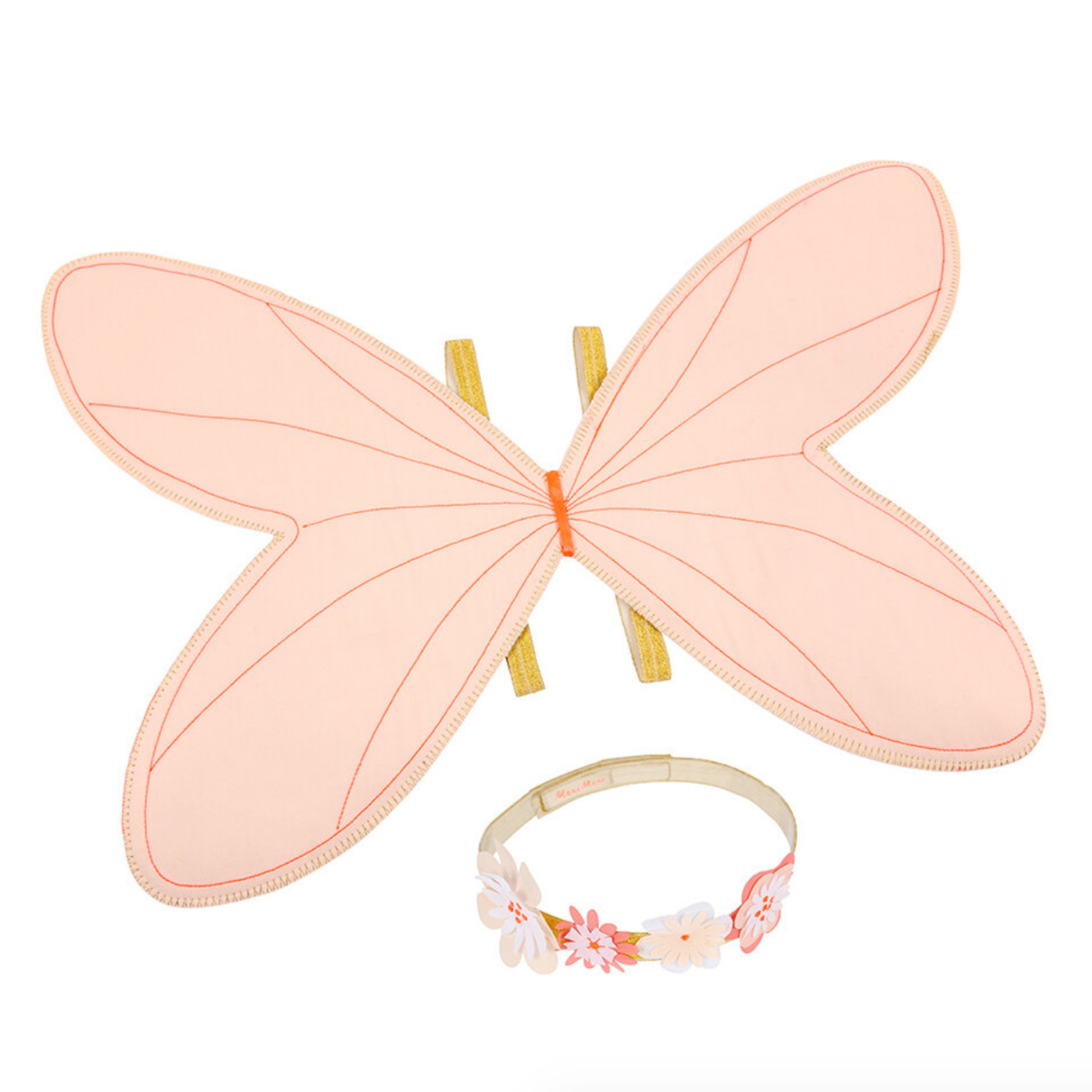 pink butterfly wings with a flower crown