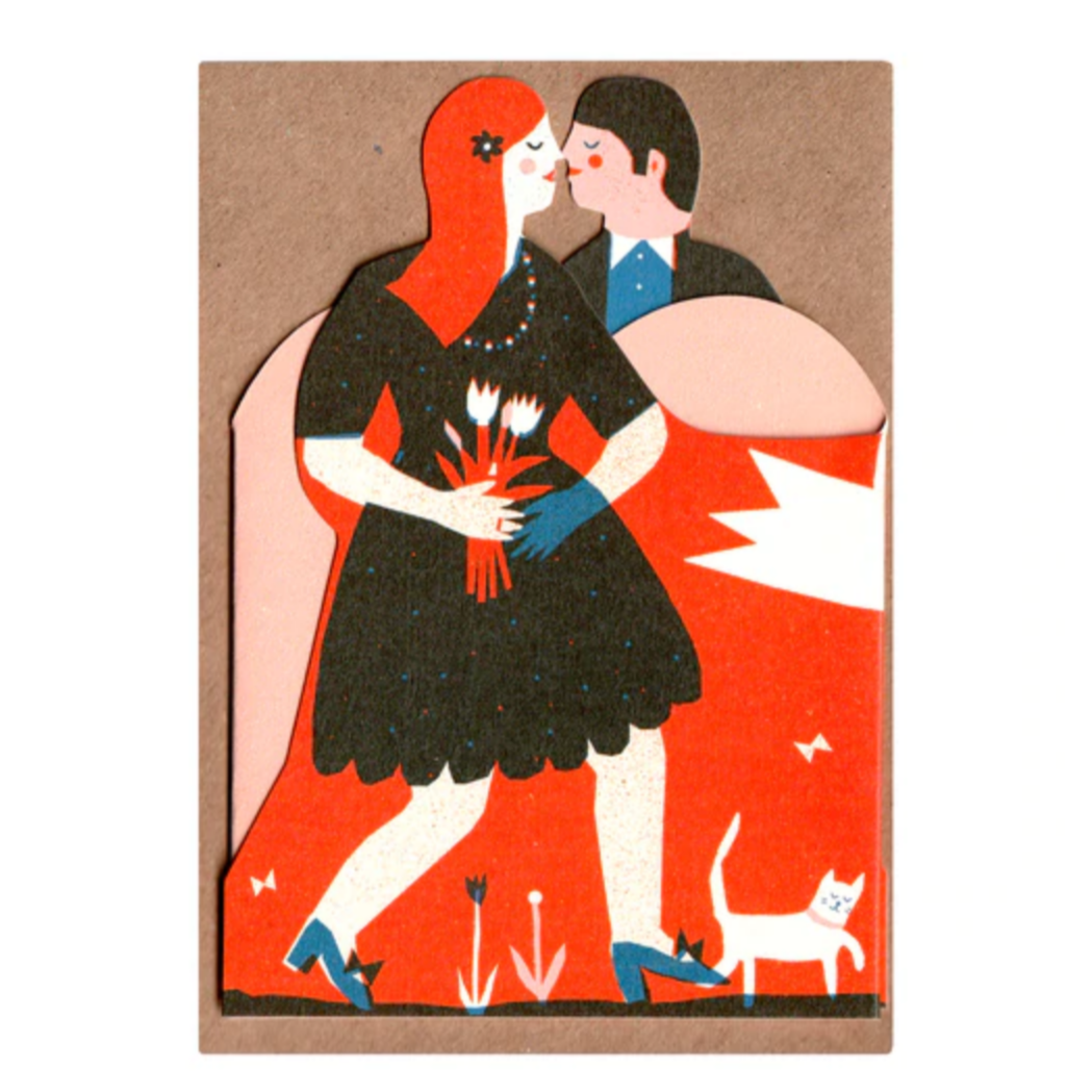 Man and Woman Concertina Heart Card -Louise Lockhart
