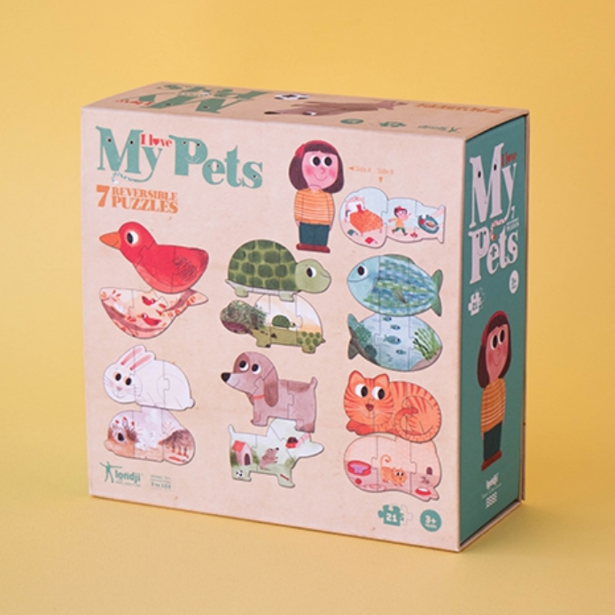 I Love My Pets Puzzle-21 pcs -Reversible