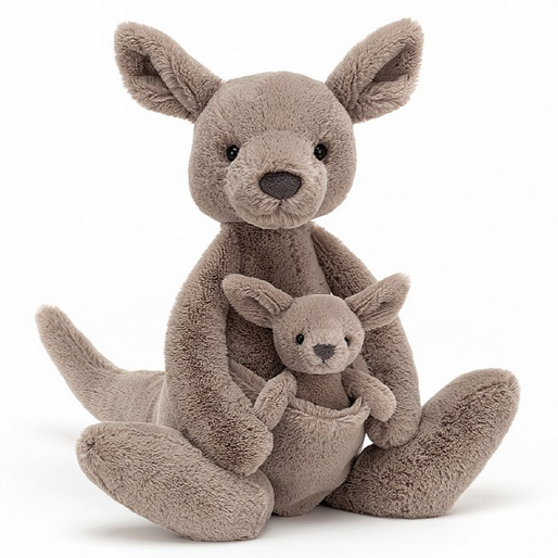 kangaroo stuffed animal with smaller kangaroo in pouch