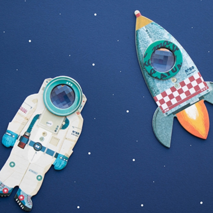 rocket and astronaut lenses