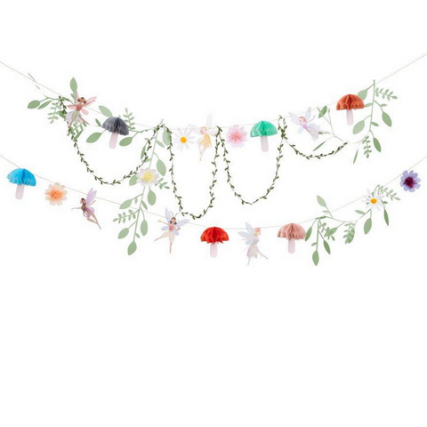 paper garland with plants and fairys 