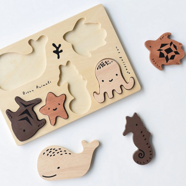 Wooden Tray Puzzle -ocean animals 2yrs+